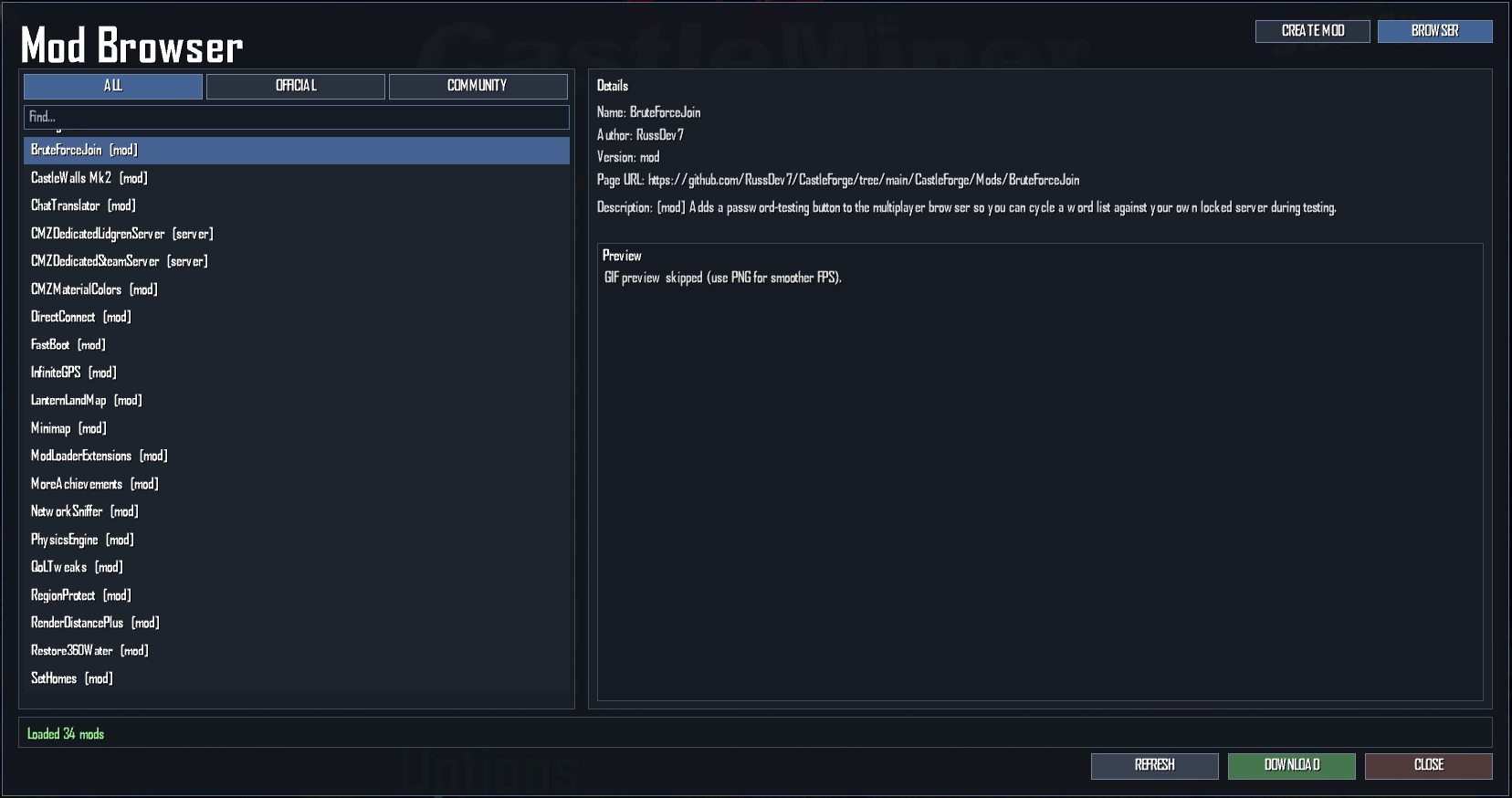ModBrowser preview